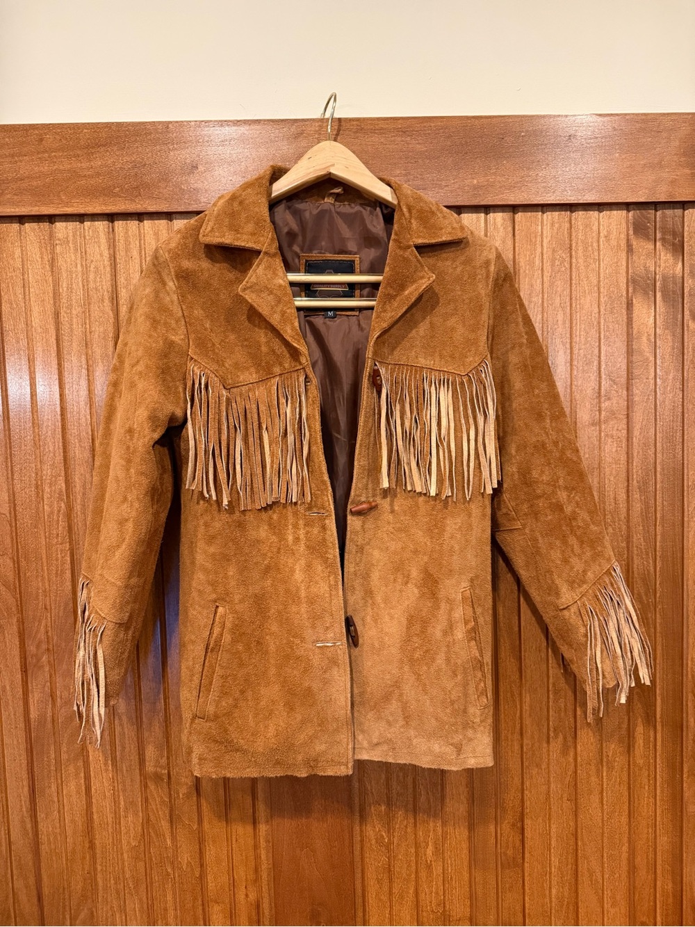 Never worn- Women's Suede Fringe Jacket in Brown